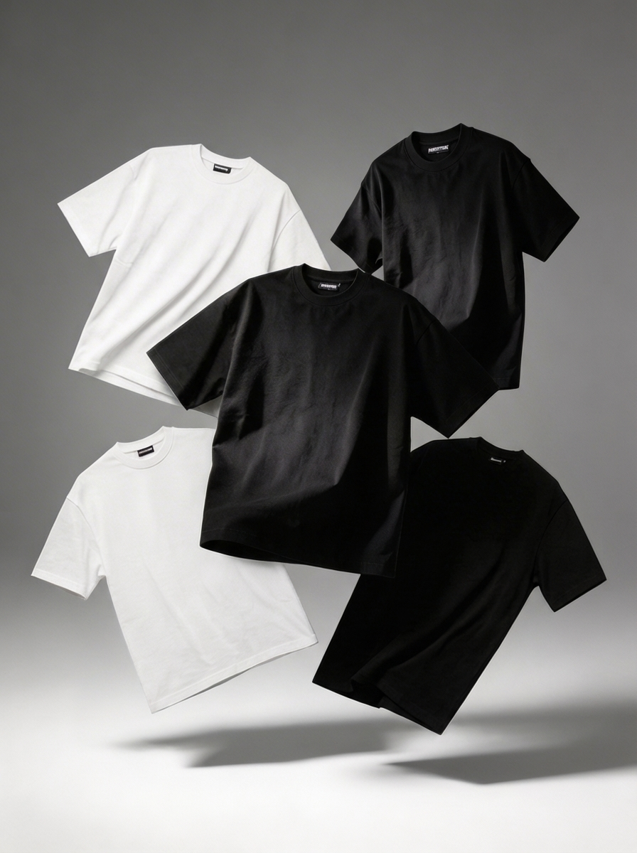 몬스터짐 M3 오버핏 티셔츠 룩북 전신 컷 2